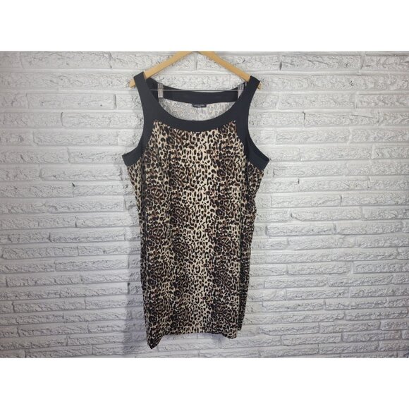 Notations Womens Dress 24 Plus Mini Sleeveless Wide Strap Brown ANI1E - Picture 1 of 11